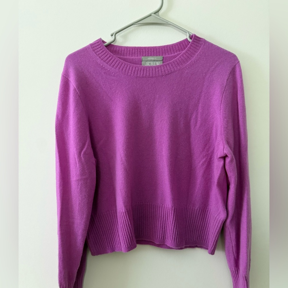 J. Crew Vibrant Pink Cashmere Shtunken Sweater  size L